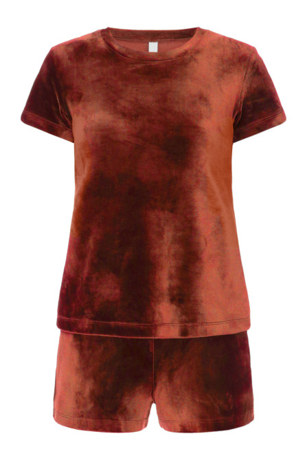 7005-6214 комплект жіночий (джемпер+шорти)  з бавовняного велюру фото № 7