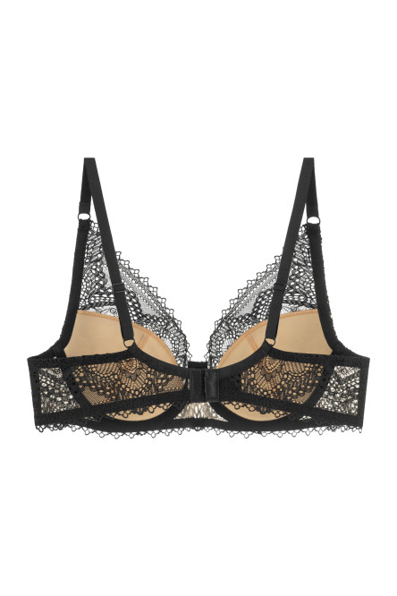Balconette Bra with push-up for women with medium breast size Black. Anabel  Arto.