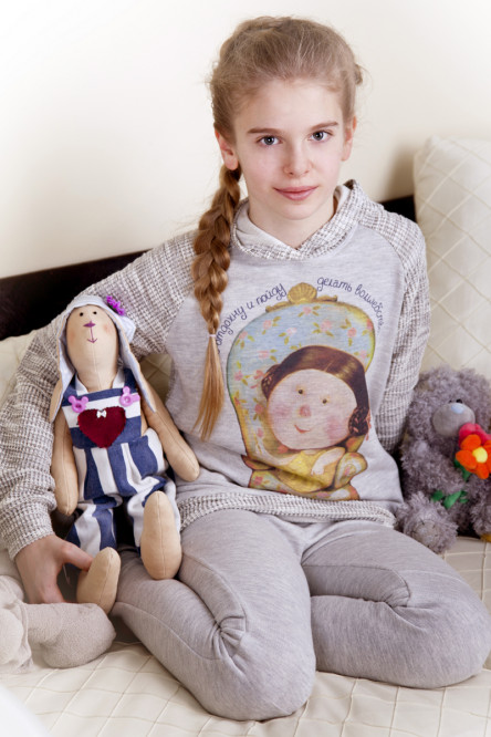 6610 комплект підлітковий для дівчини: джемпер та брюки фото № 1