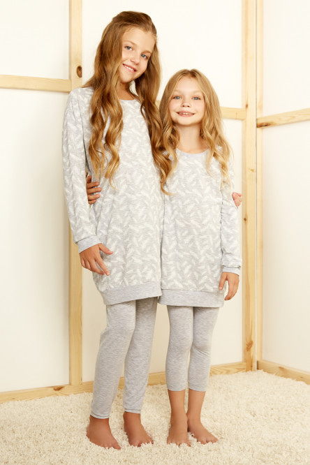 6630-1 комплект підлітковий для дівчаток(джемпер подовжений і брюки) фото № 2