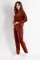 7005-6216 комплект жіночий (джемпер та брюки)  з бавовняного велюру фото № 2